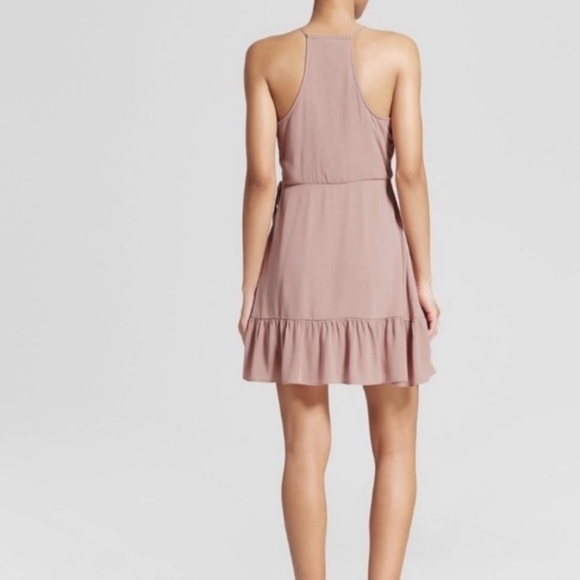 Mossimo Pink Faux Wrap Ruffled Vneck Dress - Size Small - Picture 12 of 12